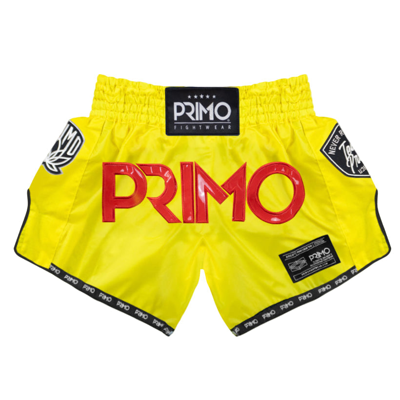 Primo Super Nylon Muay Thai Shorts - Yellow Stadium Classic