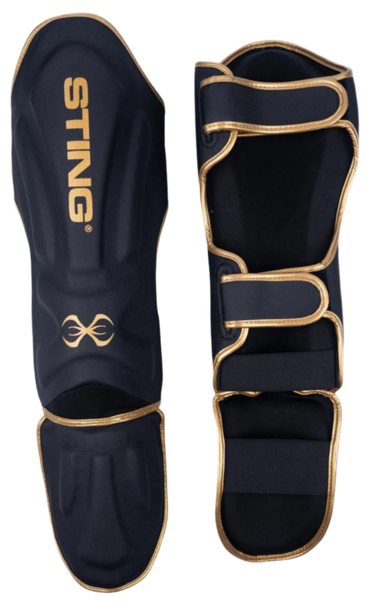Sting Heavy Duty Shin and Foot Protector - Black/Gold