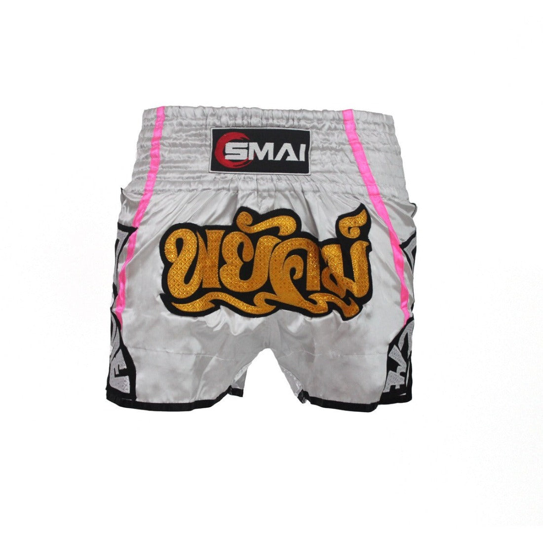 SMAI Muay Thai Shorts v3 - Silver / Pink