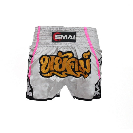 SMAI Muay Thai Shorts v3 - Silver / Pink