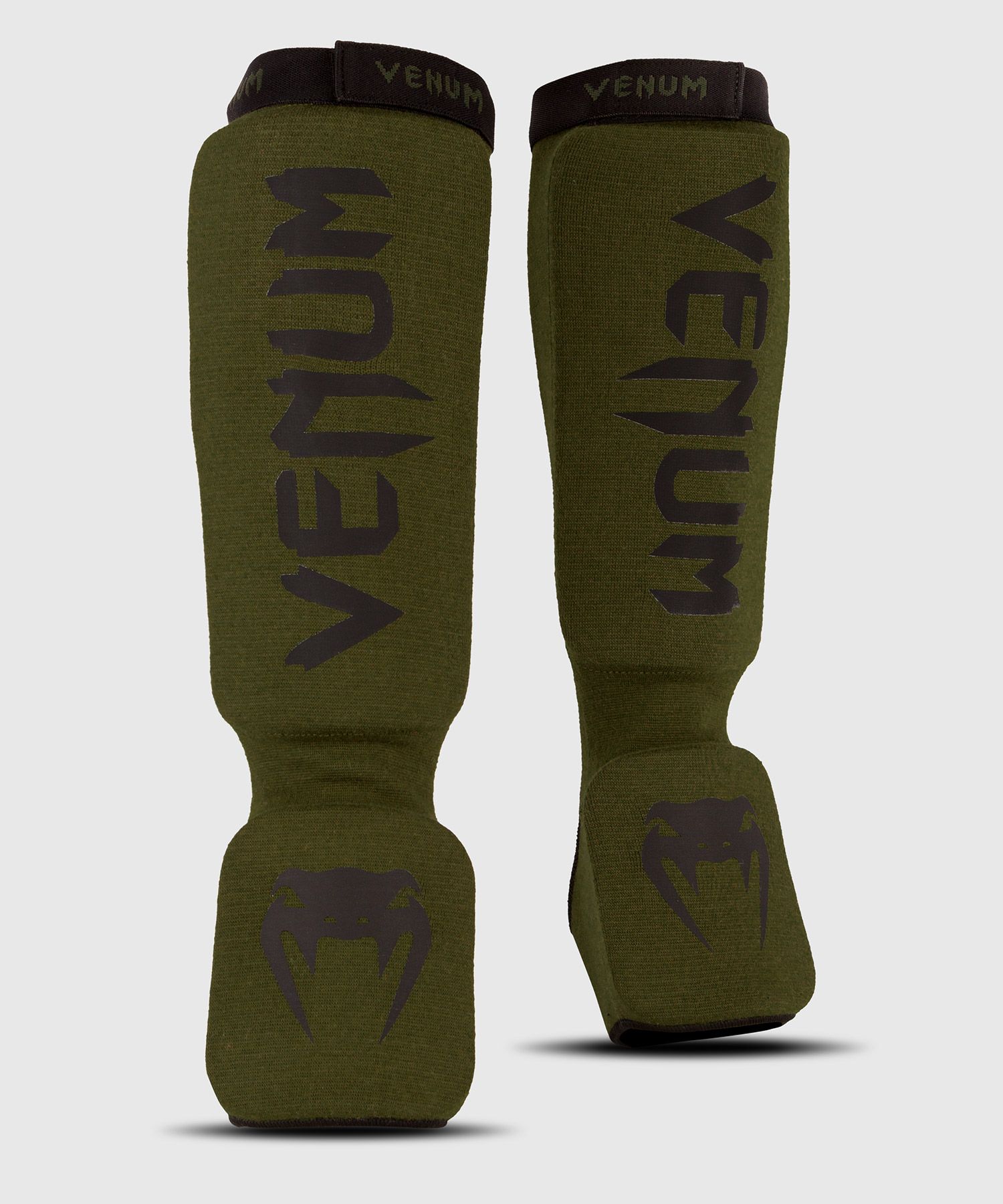 Venum Kontact Shin Guards - Khaki/Black