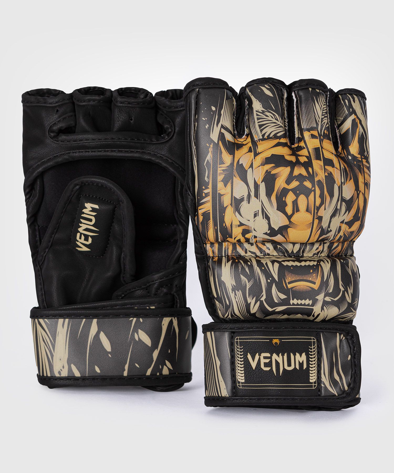 Venum Tiger MMA Gloves - Black/Neon Orange