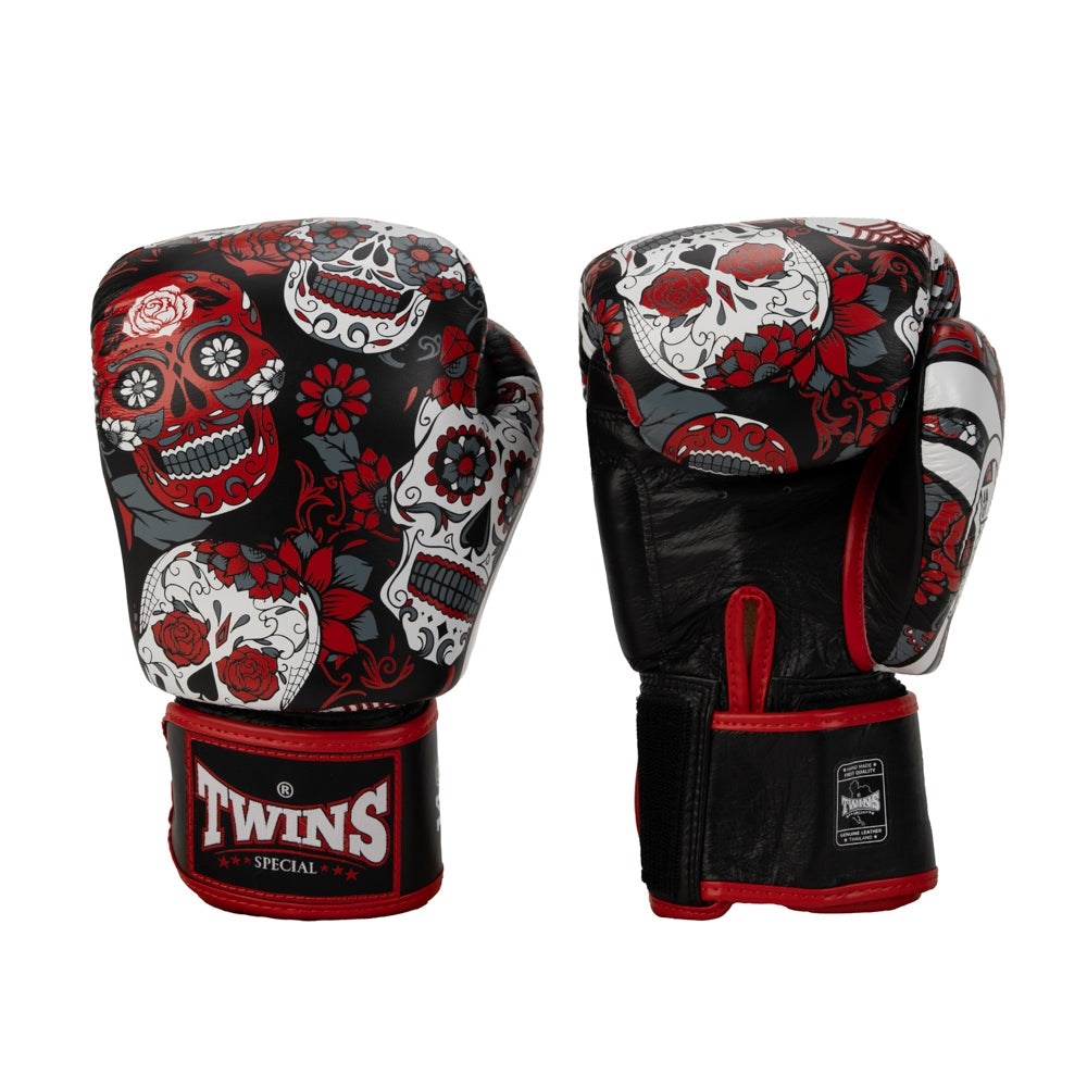 Twins Special Skull Boxing Gloves - Red