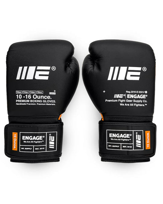 Engage W.I.P Series Boxing Gloves - Velcro - Black