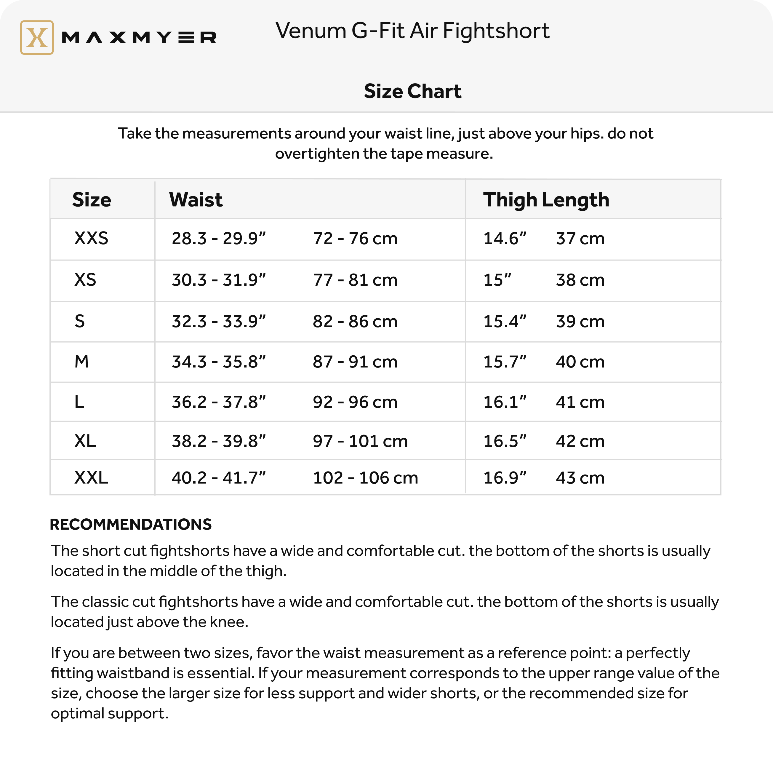 Size Chart
