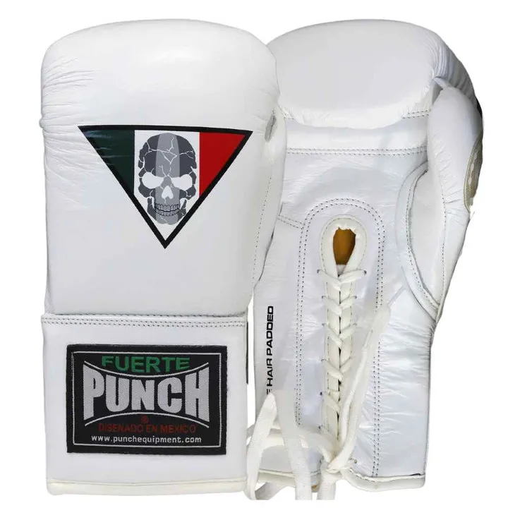 BOXING GLOVES - Mexican™ LUCKY 13 - LACE UP - WHITE
